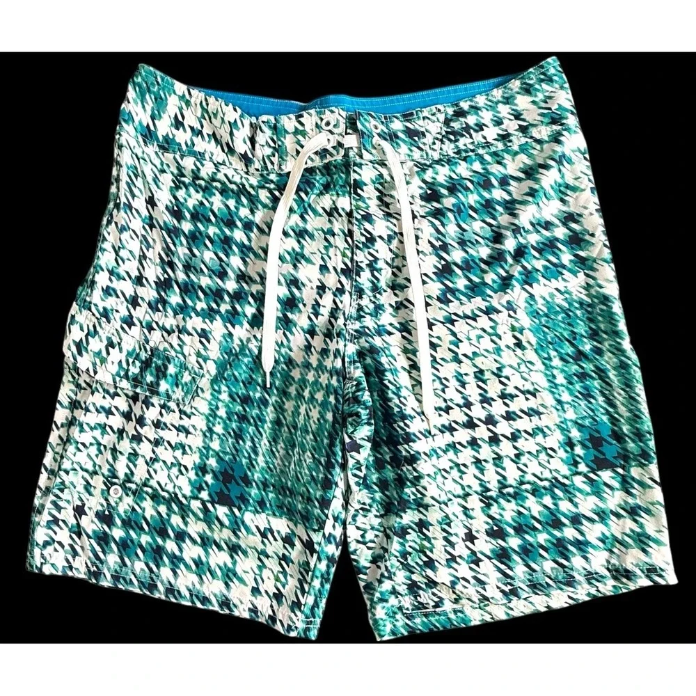 Mossimo Supply‎ Co. Board Shorts Men's Size 36 Torquise Swim Trunks Drawstring